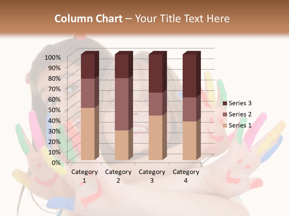 Cute Fingerpaint Female PowerPoint Template