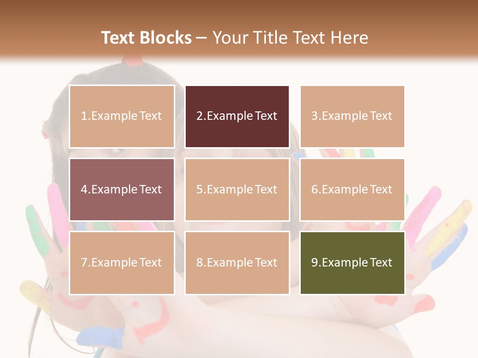 Cute Fingerpaint Female PowerPoint Template