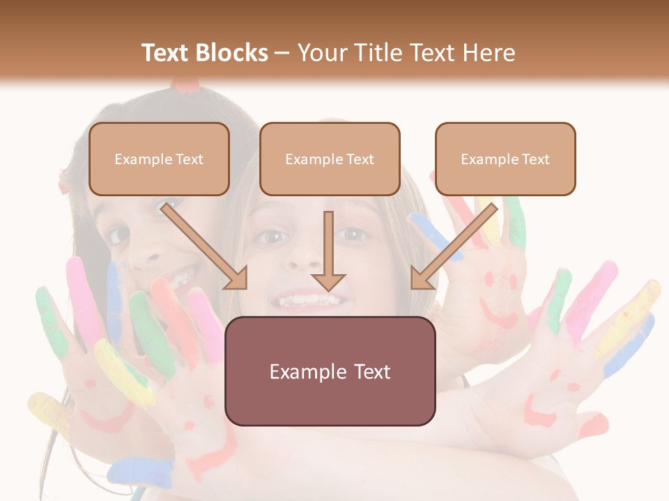 Cute Fingerpaint Female PowerPoint Template