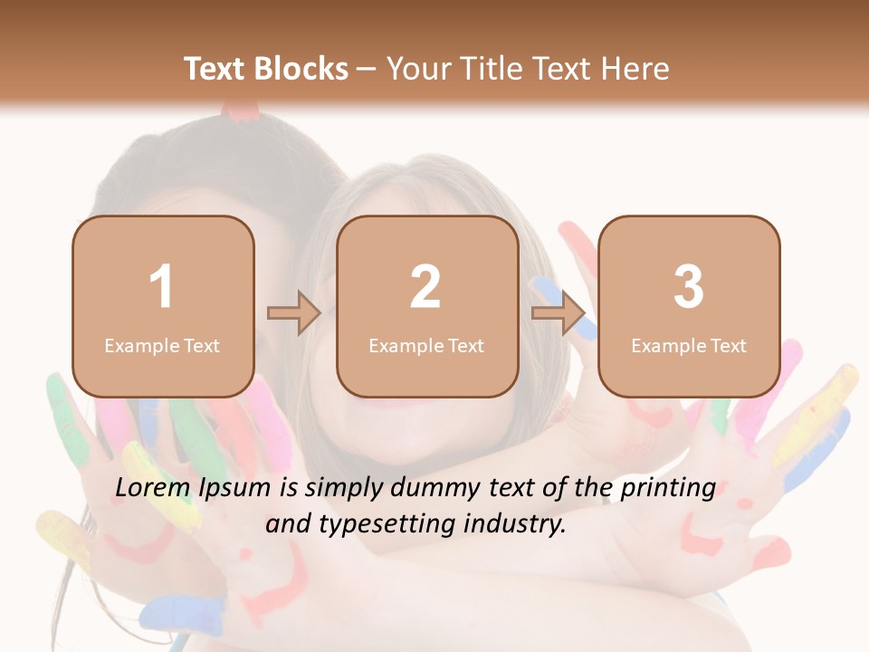 Cute Fingerpaint Female PowerPoint Template