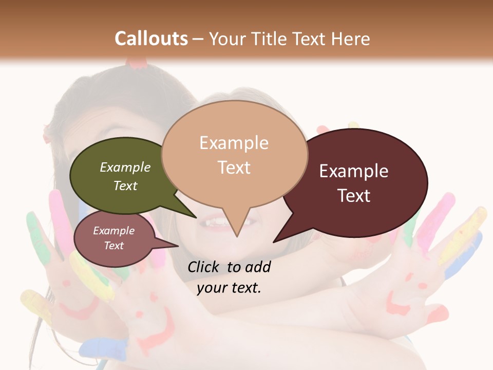 Cute Fingerpaint Female PowerPoint Template