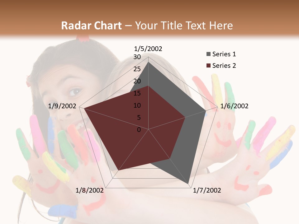 Cute Fingerpaint Female PowerPoint Template
