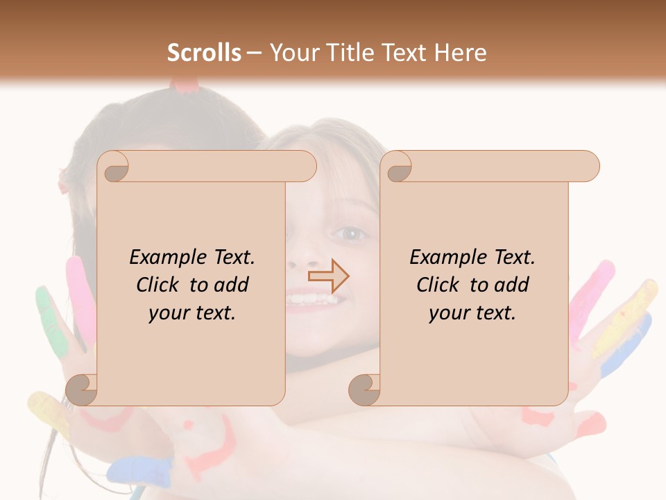 Cute Fingerpaint Female PowerPoint Template