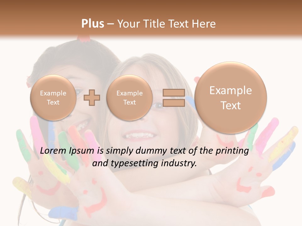 Cute Fingerpaint Female PowerPoint Template