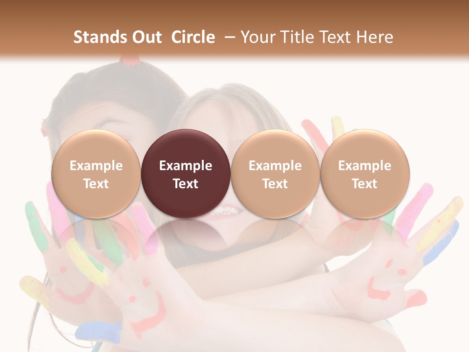 Cute Fingerpaint Female PowerPoint Template