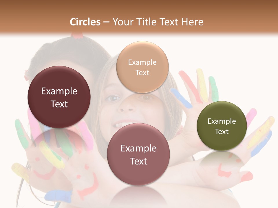 Cute Fingerpaint Female PowerPoint Template