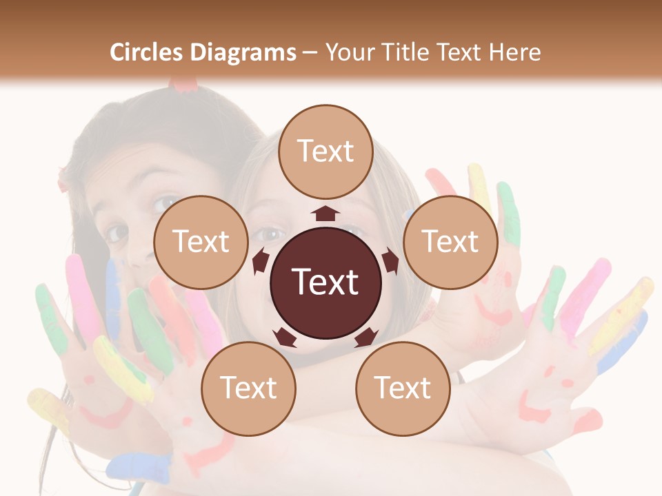 Cute Fingerpaint Female PowerPoint Template