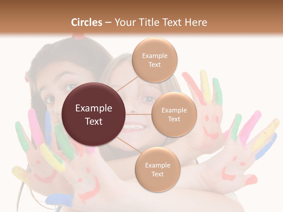 Cute Fingerpaint Female PowerPoint Template