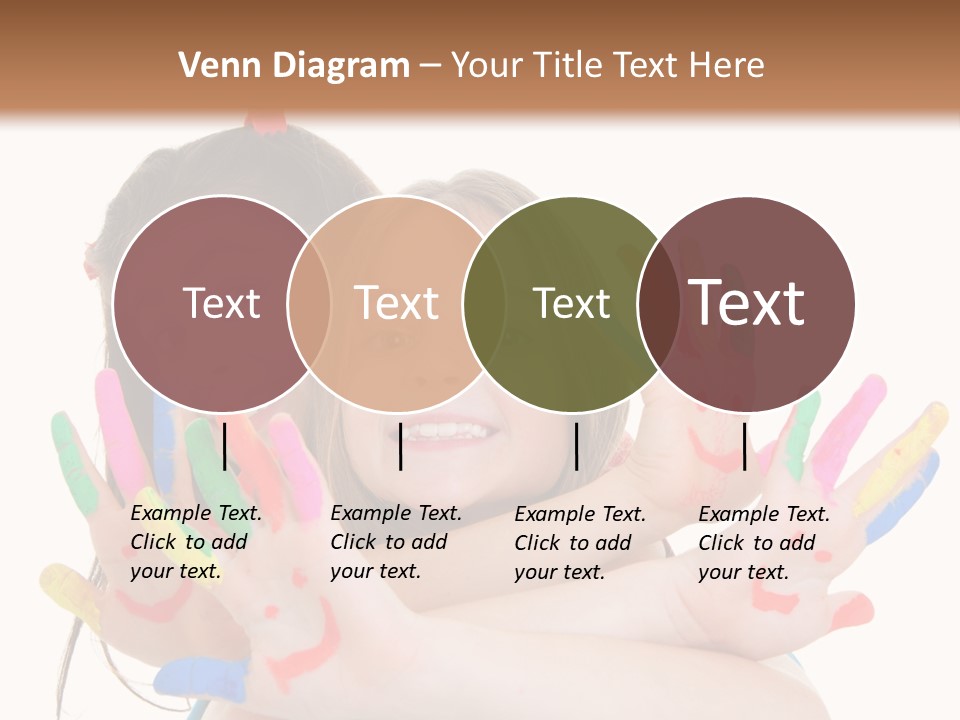 Cute Fingerpaint Female PowerPoint Template