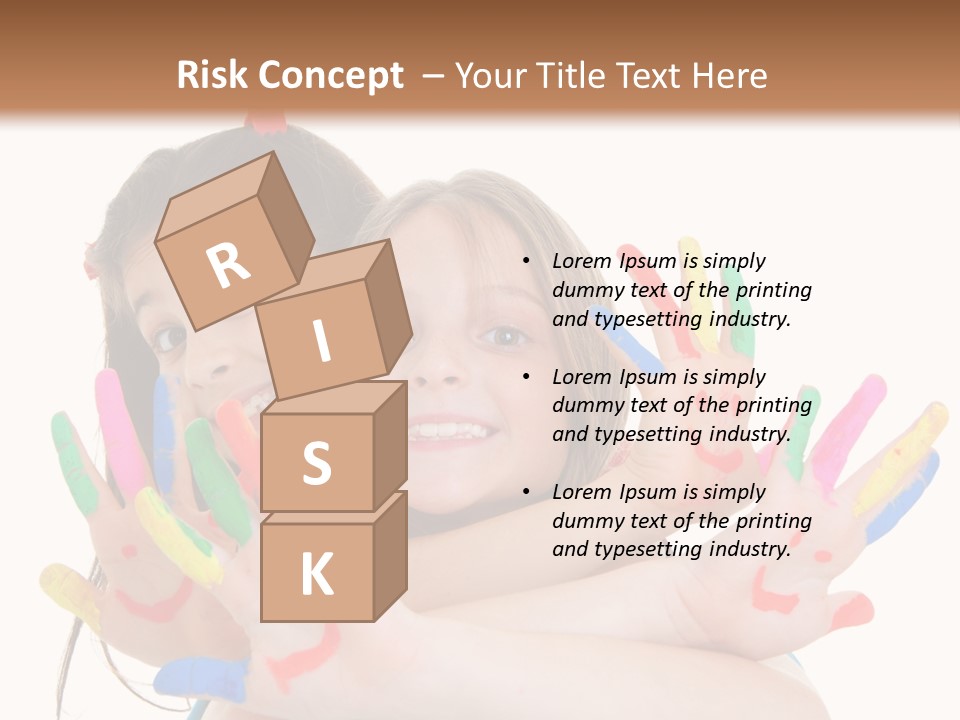 Cute Fingerpaint Female PowerPoint Template