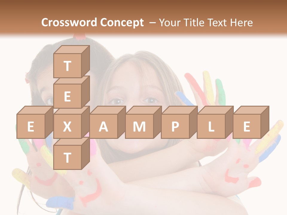 Cute Fingerpaint Female PowerPoint Template