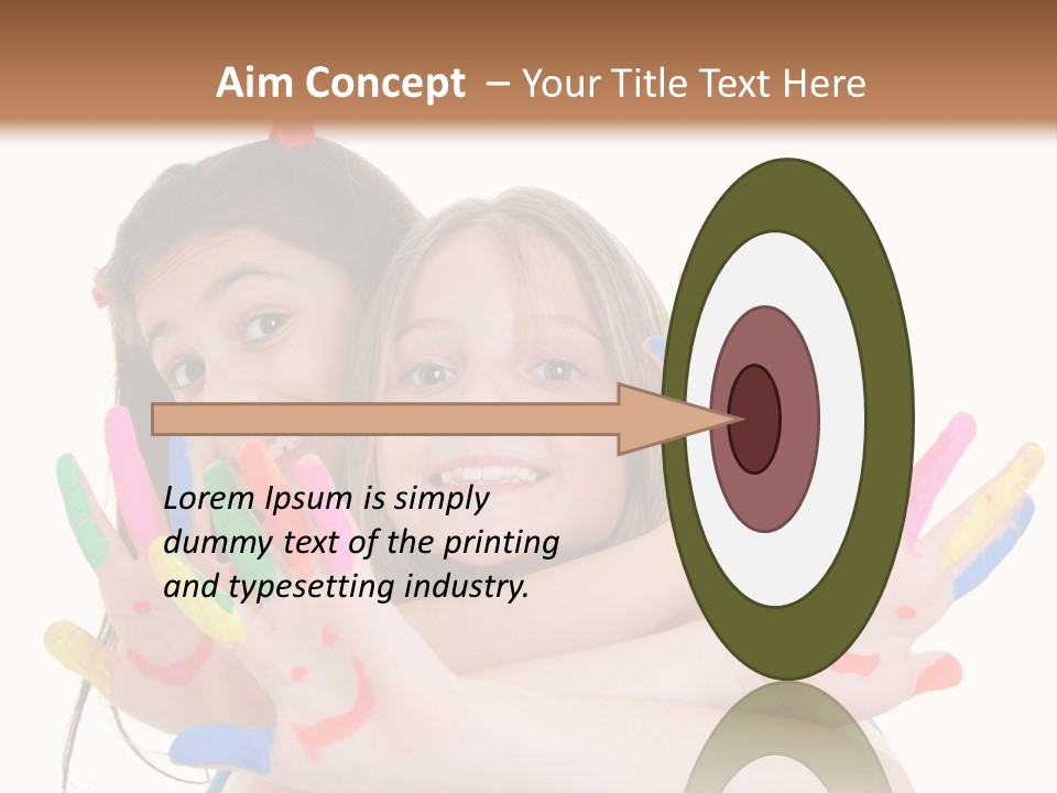 Cute Fingerpaint Female PowerPoint Template