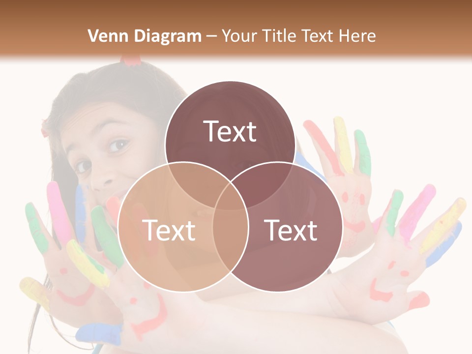 Cute Fingerpaint Female PowerPoint Template