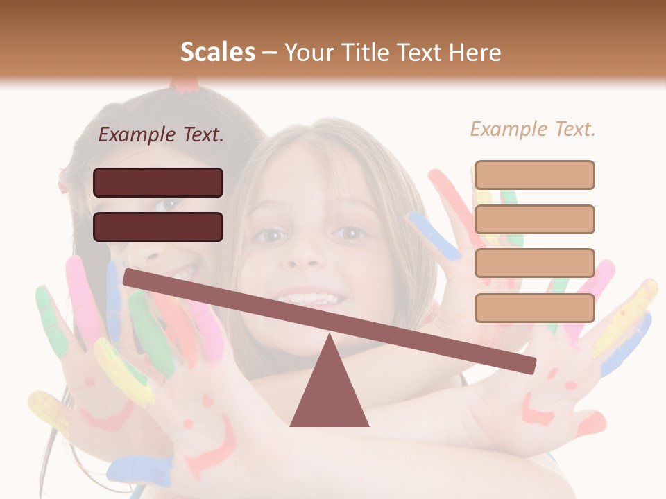 Cute Fingerpaint Female PowerPoint Template