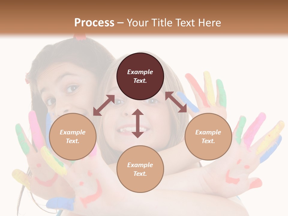 Cute Fingerpaint Female PowerPoint Template