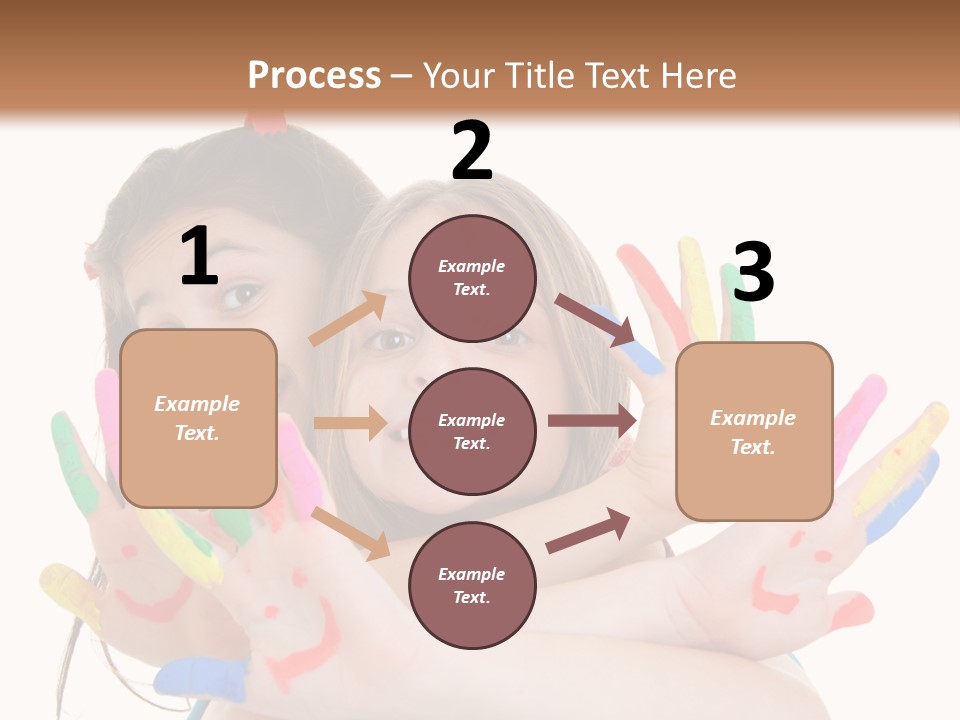 Cute Fingerpaint Female PowerPoint Template