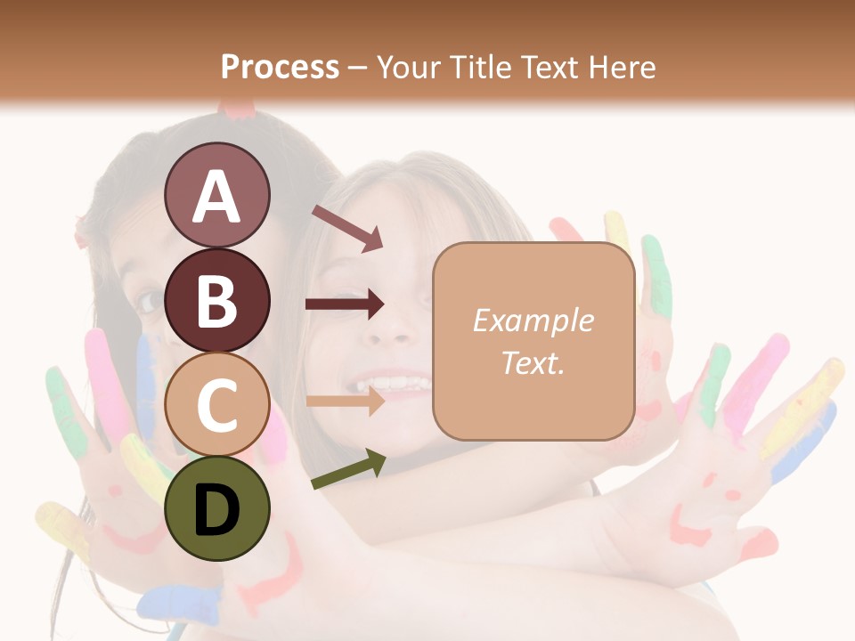 Cute Fingerpaint Female PowerPoint Template