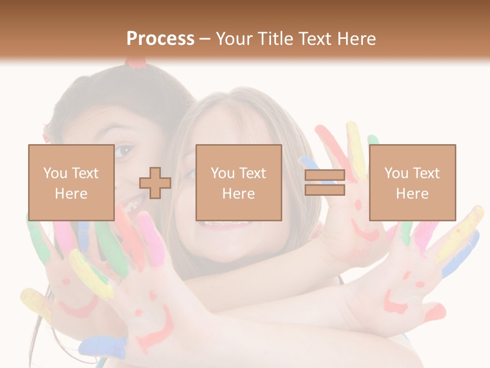 Cute Fingerpaint Female PowerPoint Template