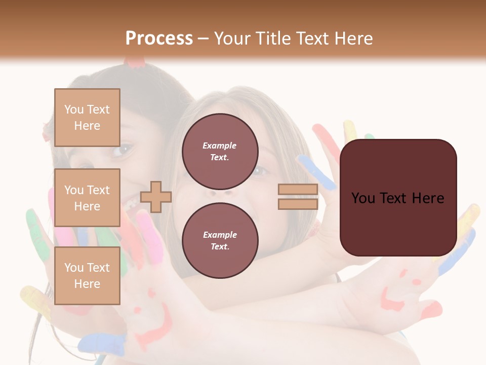Cute Fingerpaint Female PowerPoint Template