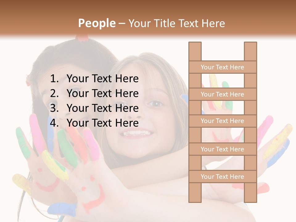 Cute Fingerpaint Female PowerPoint Template
