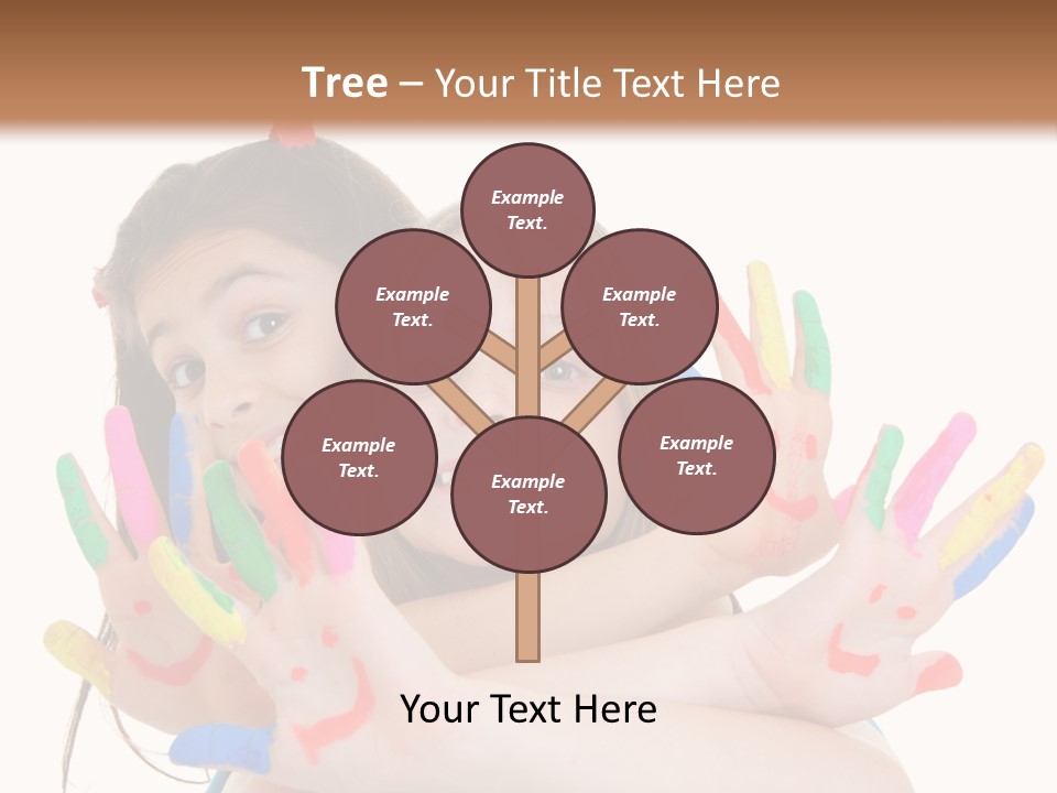 Cute Fingerpaint Female PowerPoint Template