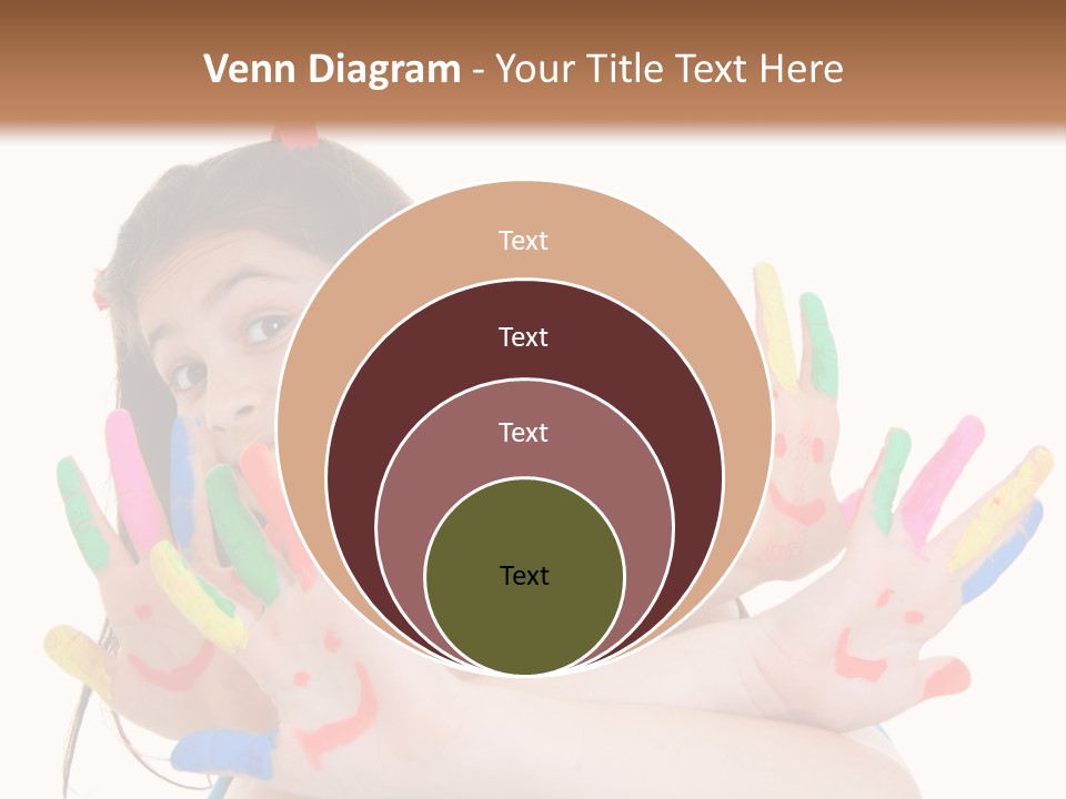 Cute Fingerpaint Female PowerPoint Template