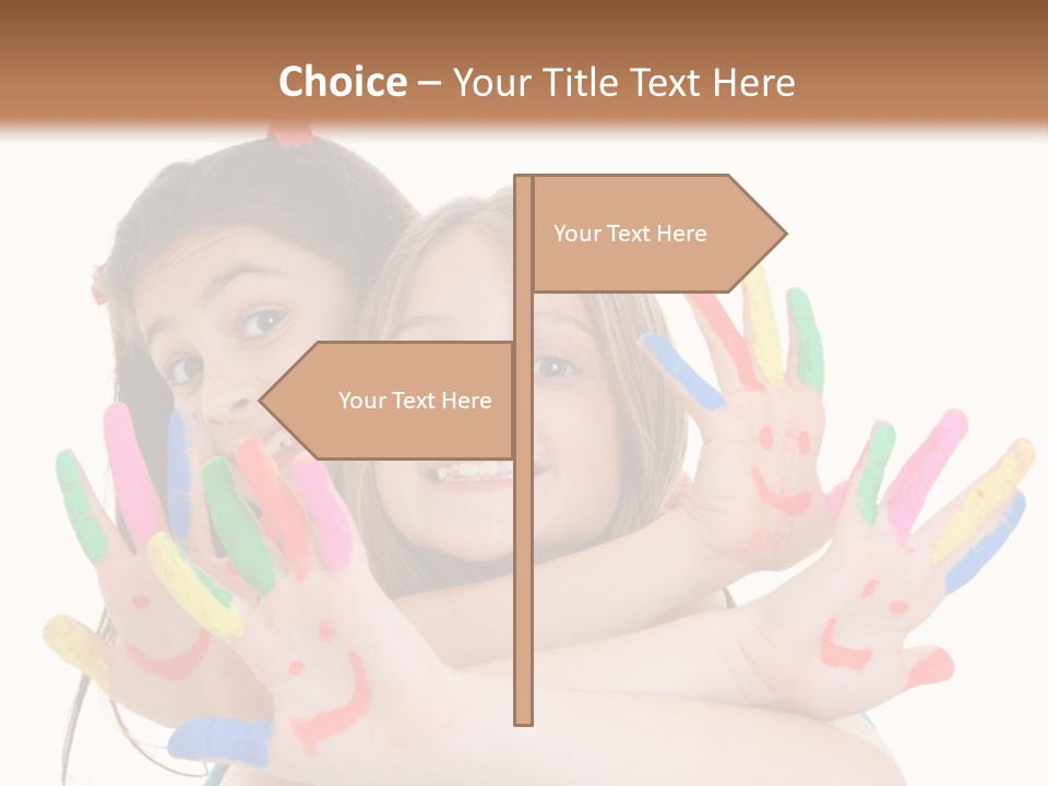 Cute Fingerpaint Female PowerPoint Template