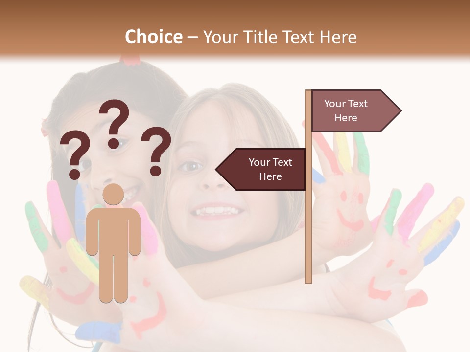 Cute Fingerpaint Female PowerPoint Template