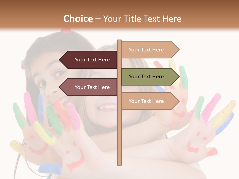 Cute Fingerpaint Female PowerPoint Template