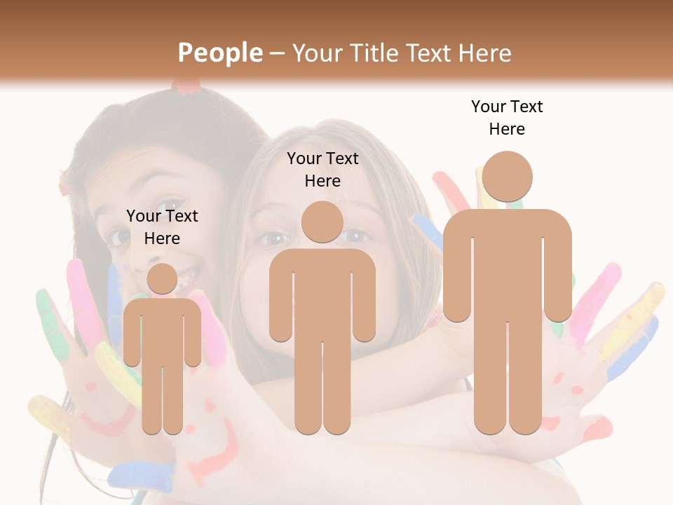 Cute Fingerpaint Female PowerPoint Template