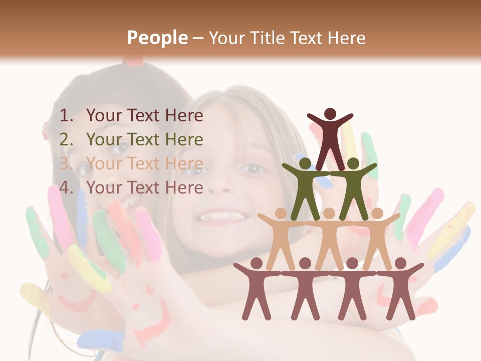 Cute Fingerpaint Female PowerPoint Template