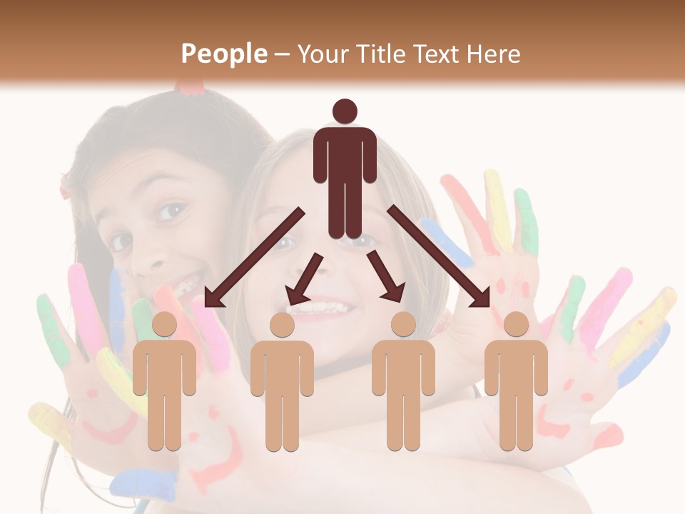 Cute Fingerpaint Female PowerPoint Template