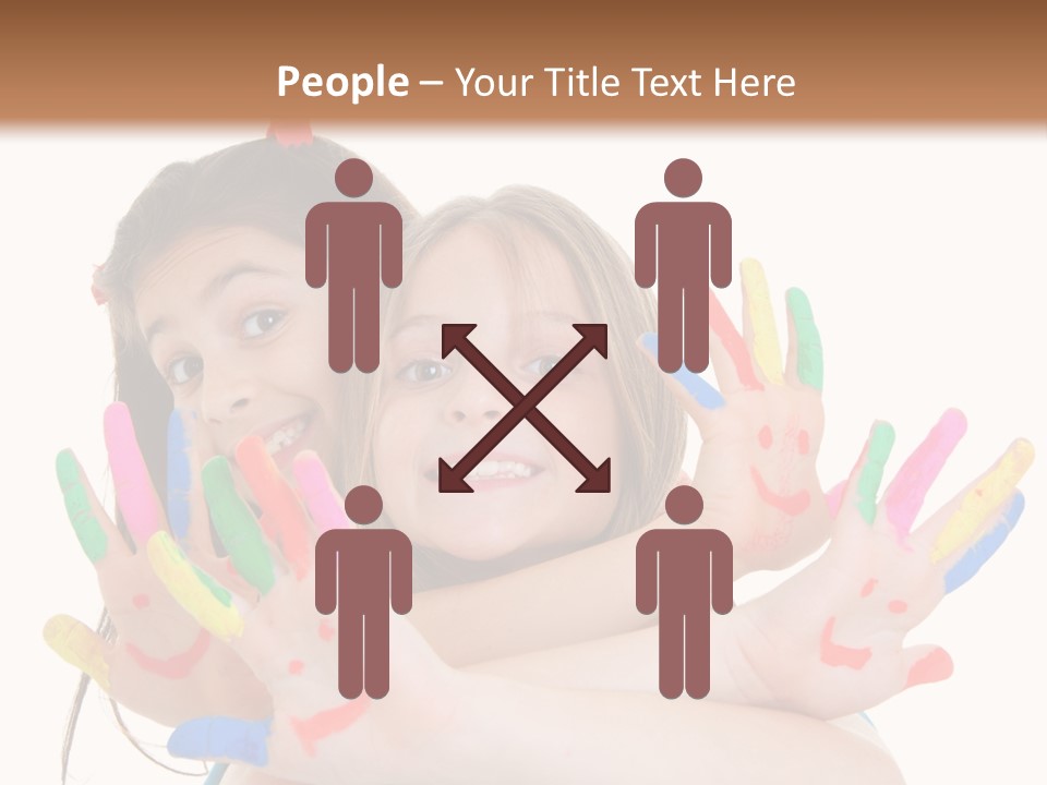 Cute Fingerpaint Female PowerPoint Template