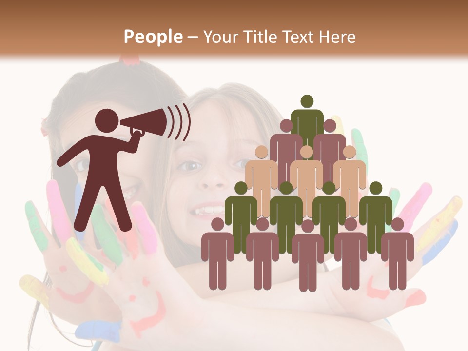 Cute Fingerpaint Female PowerPoint Template