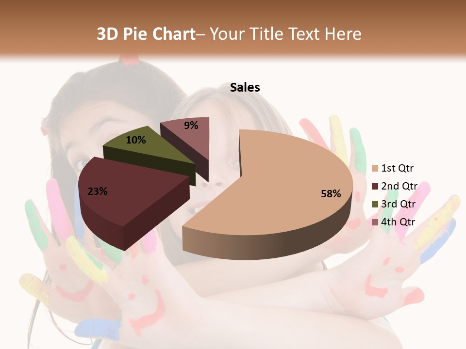 Cute Fingerpaint Female PowerPoint Template