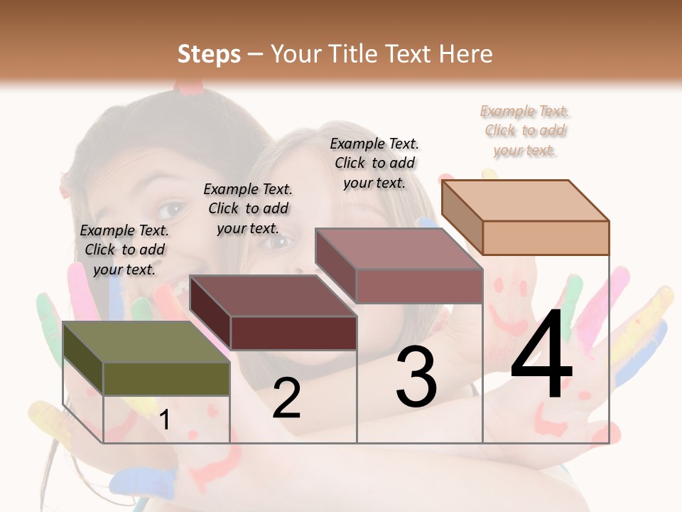 Cute Fingerpaint Female PowerPoint Template