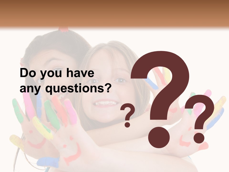 Cute Fingerpaint Female PowerPoint Template