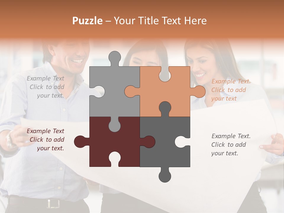 Colleagues Smiling Business PowerPoint Template