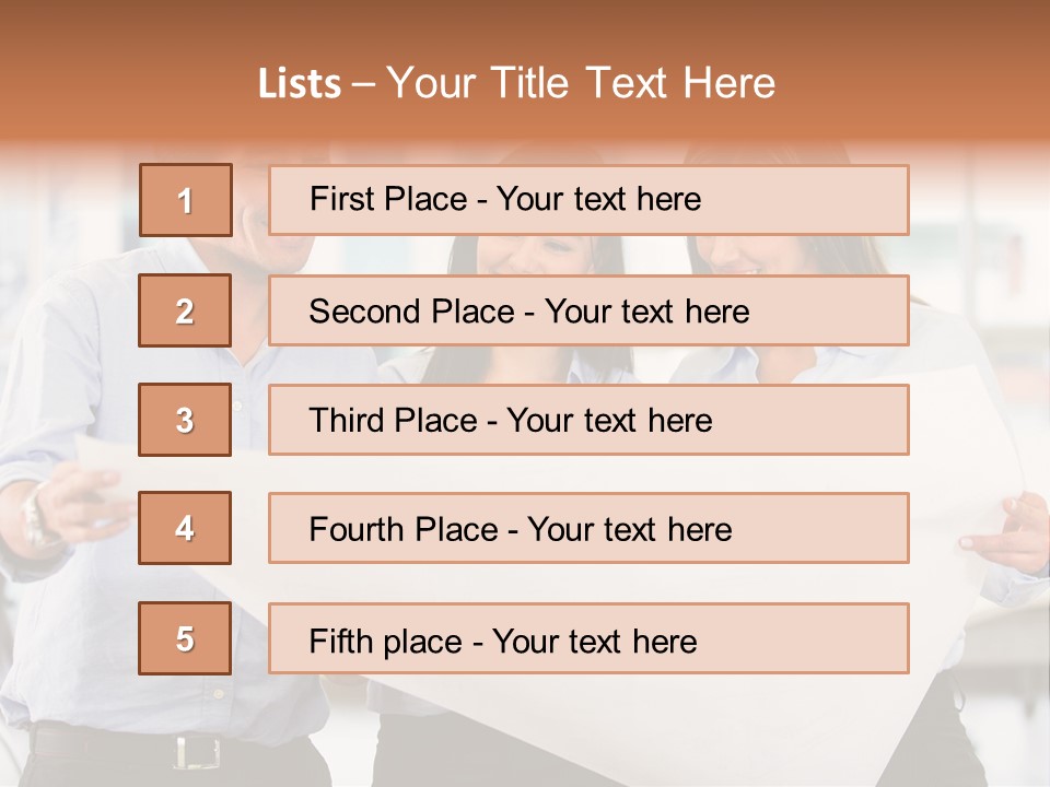 Colleagues Smiling Business PowerPoint Template
