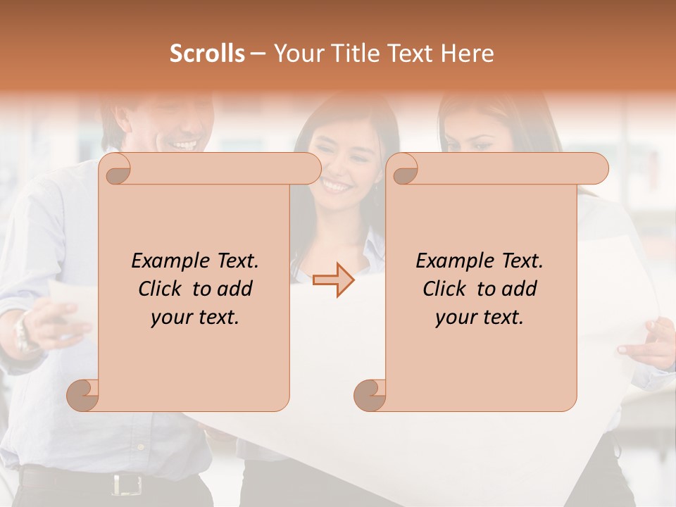 Colleagues Smiling Business PowerPoint Template