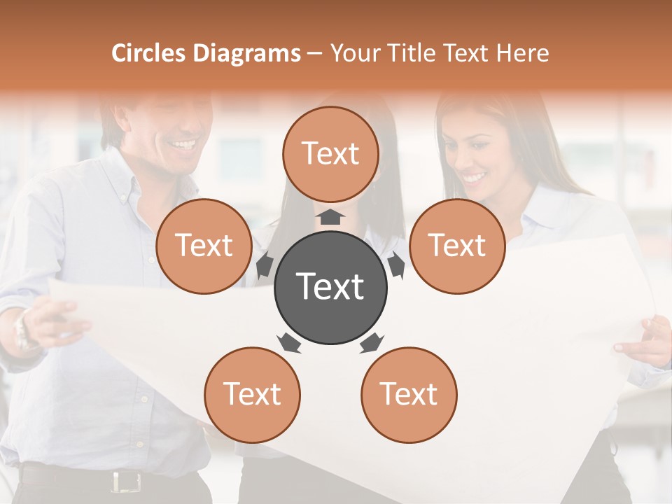 Colleagues Smiling Business PowerPoint Template