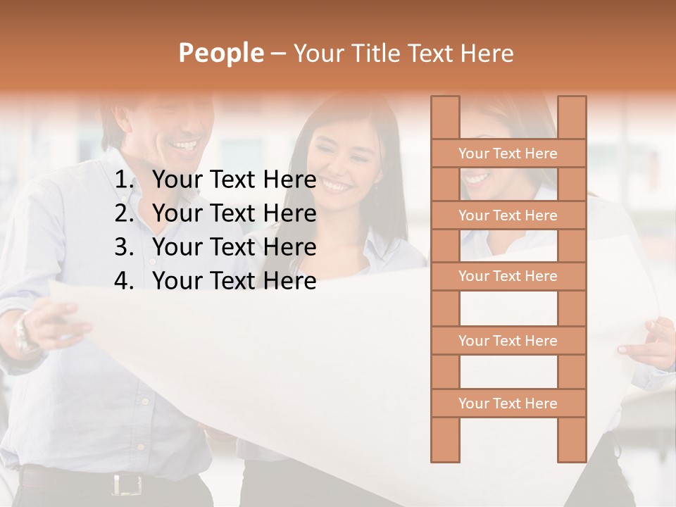 Colleagues Smiling Business PowerPoint Template