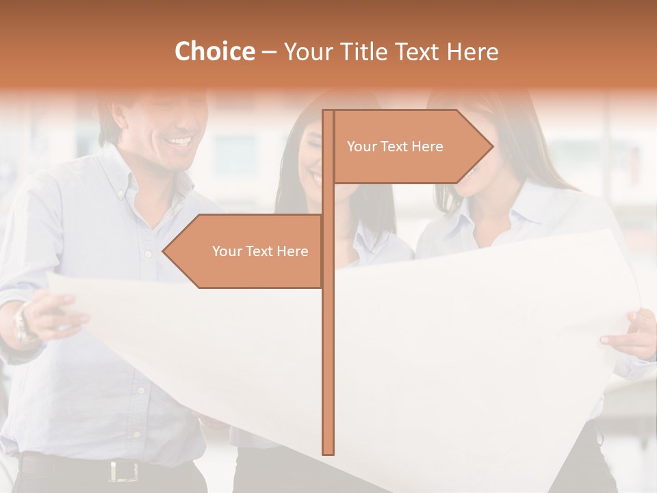 Colleagues Smiling Business PowerPoint Template