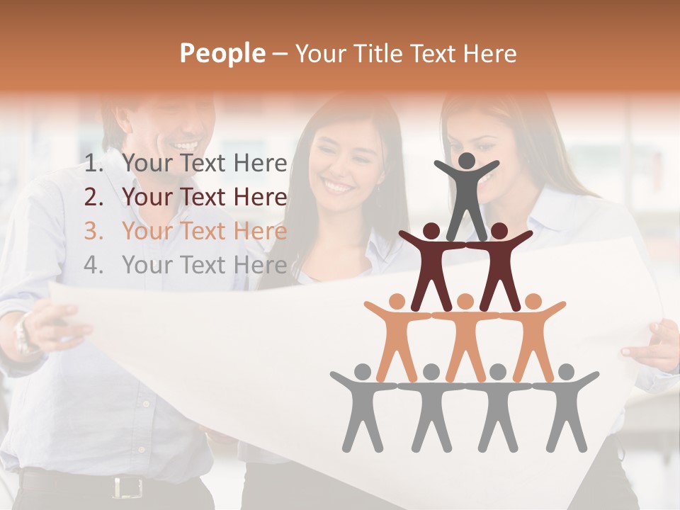 Colleagues Smiling Business PowerPoint Template