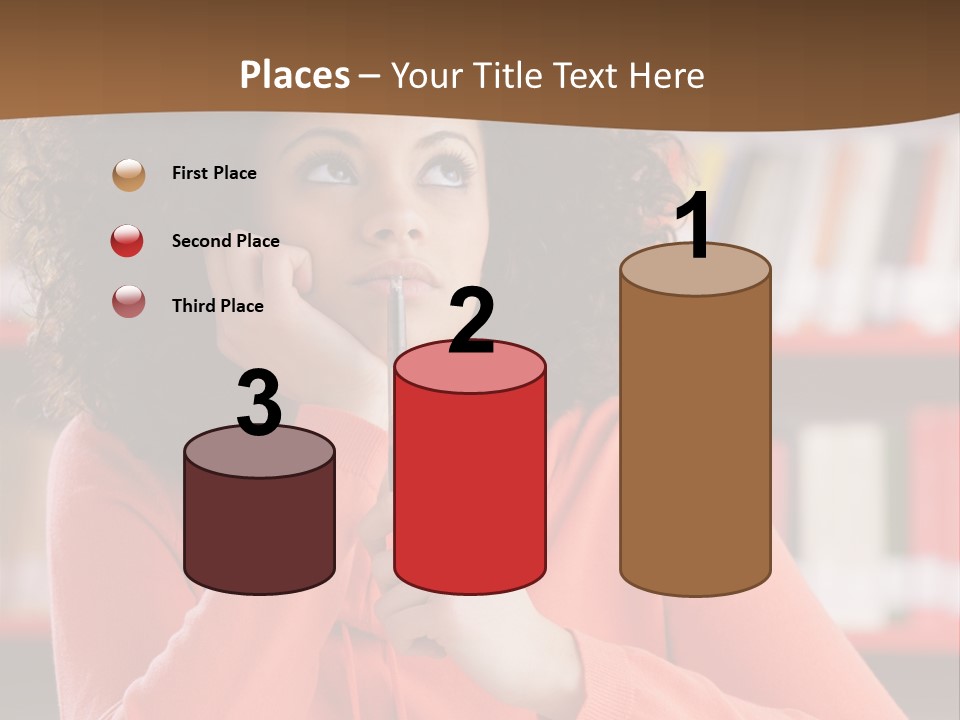 Girl Student Thinking PowerPoint Template