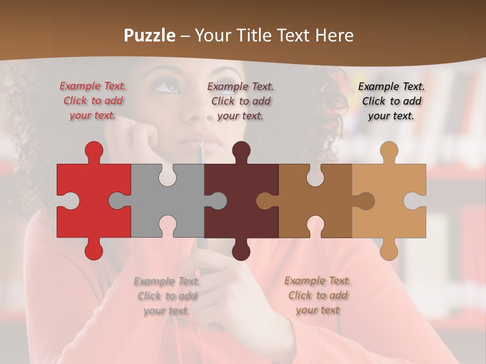 Girl Student Thinking PowerPoint Template