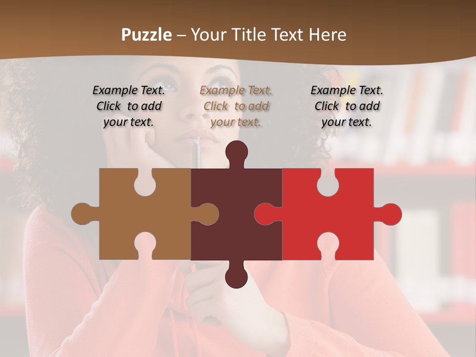 Girl Student Thinking PowerPoint Template