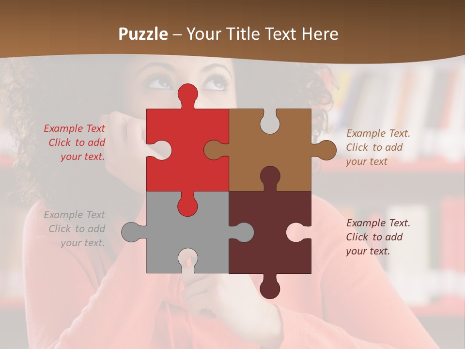 Girl Student Thinking PowerPoint Template