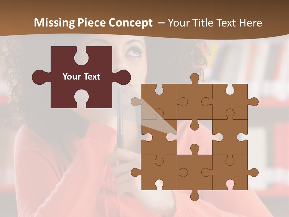 Girl Student Thinking PowerPoint Template