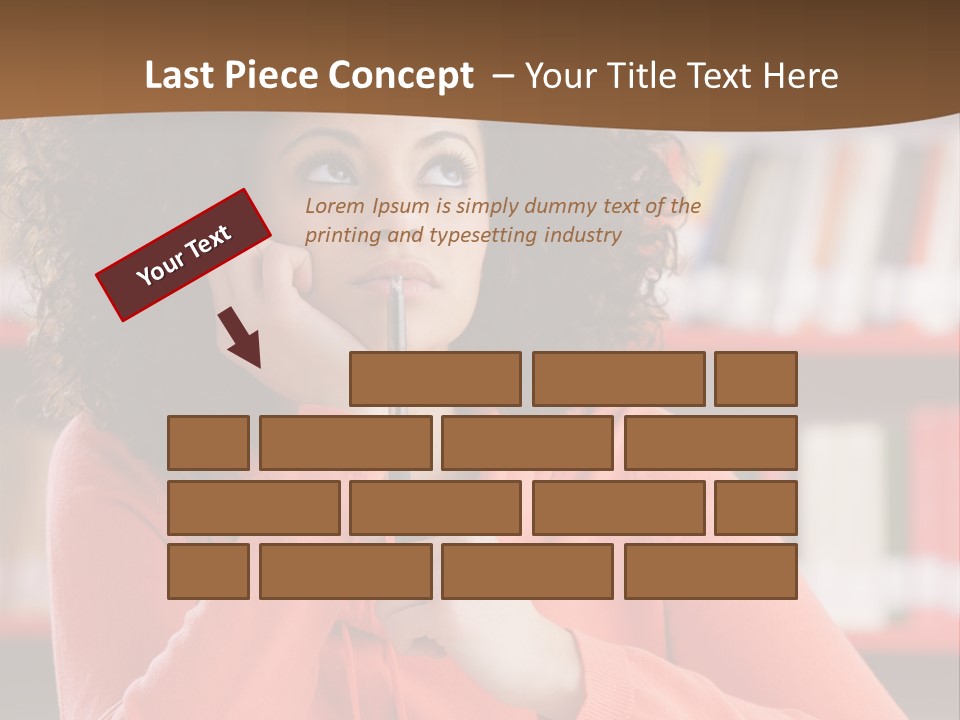Girl Student Thinking PowerPoint Template